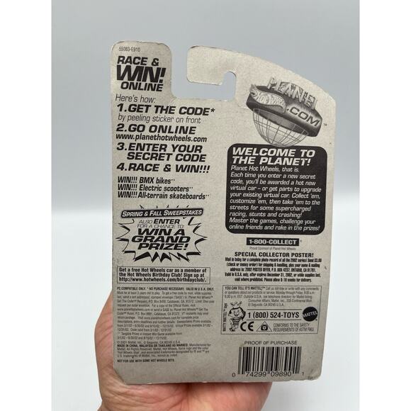 Hot Wheels 2002 Go Kart Yellow 35th Anniversary #198 Rubber Tires Malaysia MOC - Picture 5 of 5